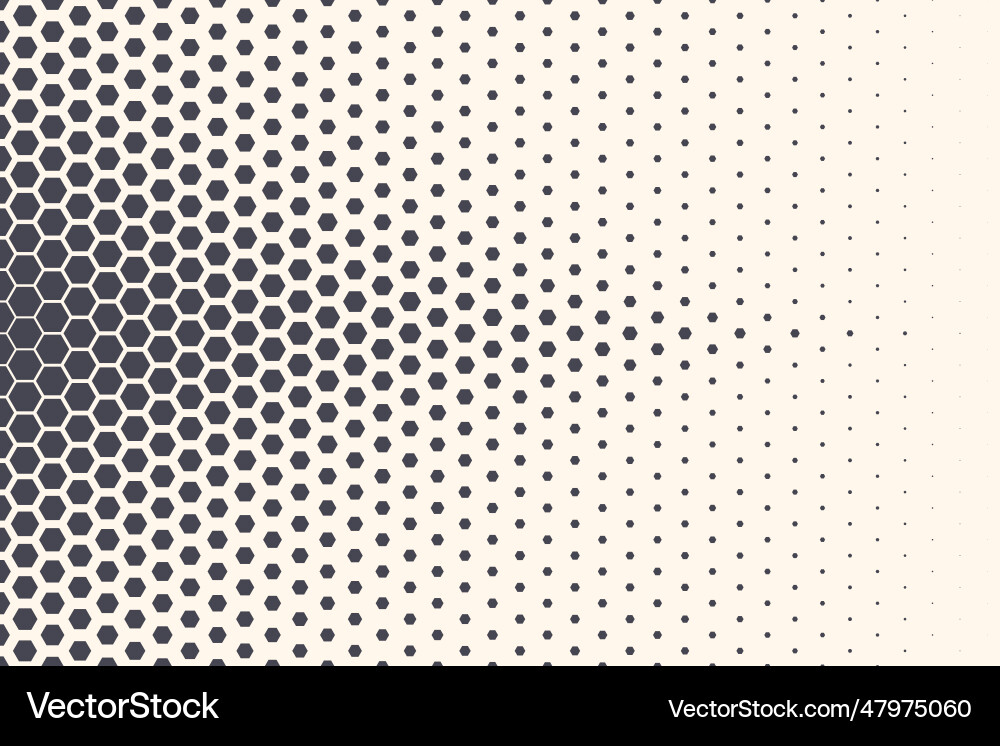 Hexagonal halftone pattern abstract geometric vector image