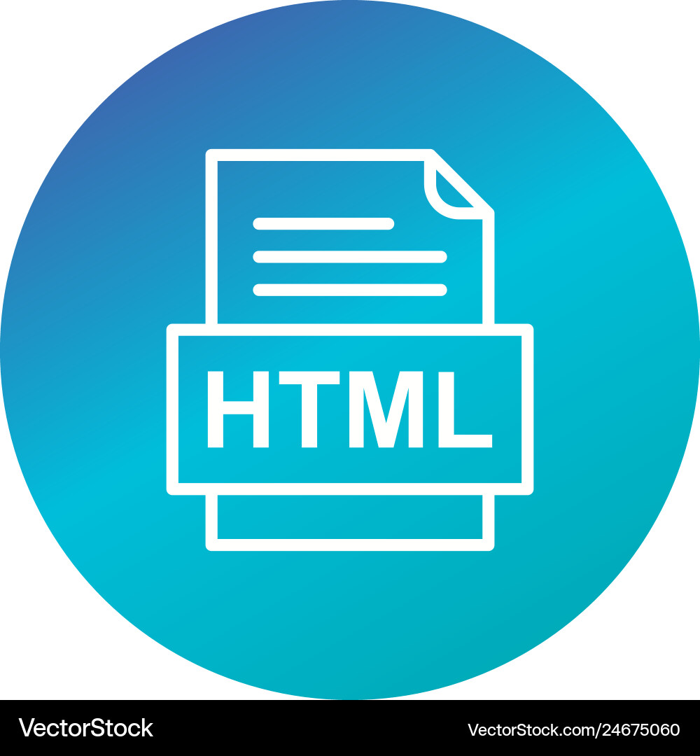 Html file document icon vector image
