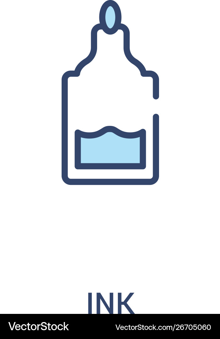 Ink concept 2 colored icon simple line element Ink concept 2 colored icon simple line element vector image