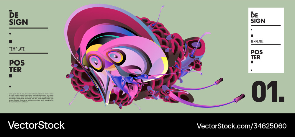Landing page background template with colorful vector image