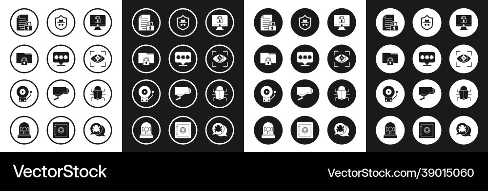 Set lock on monitor password protection folder vector image