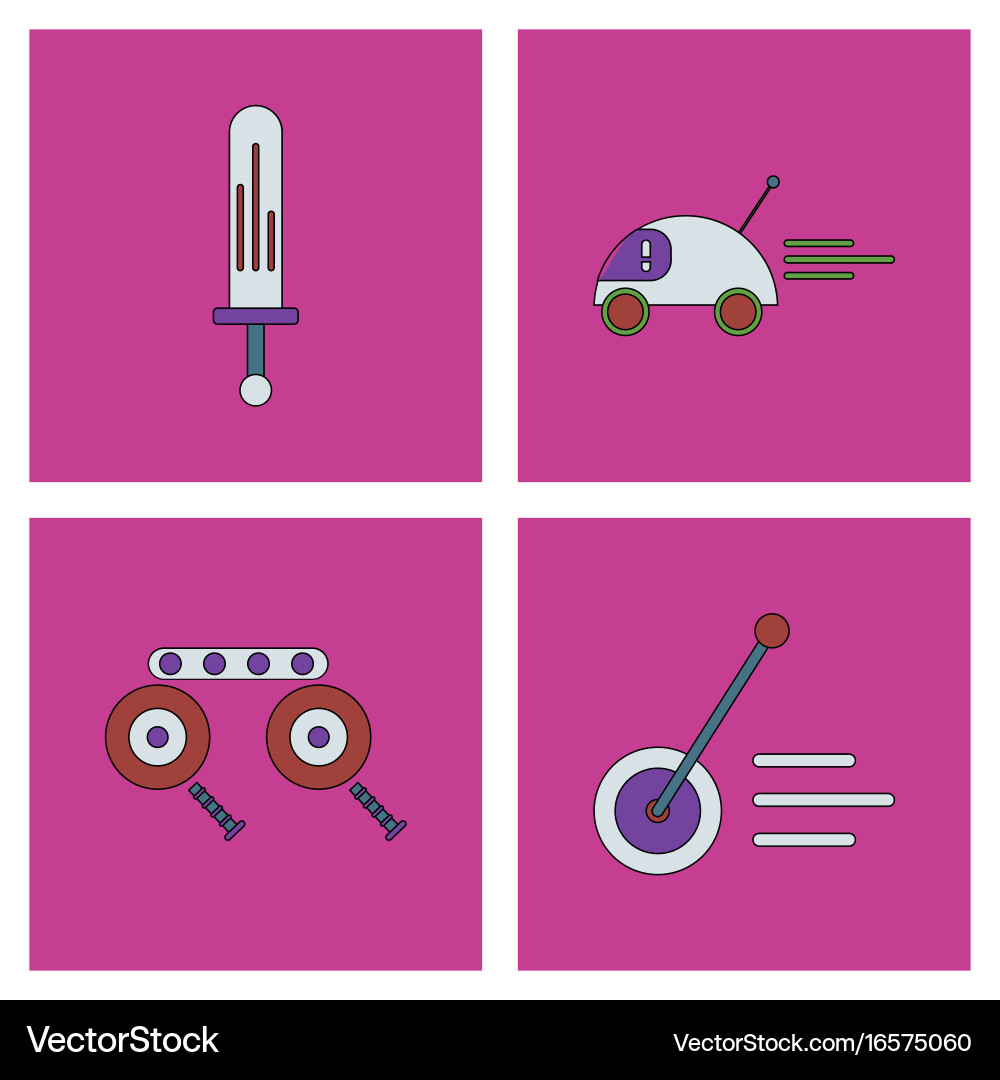 Set of children toys in different sets flet Vector Image