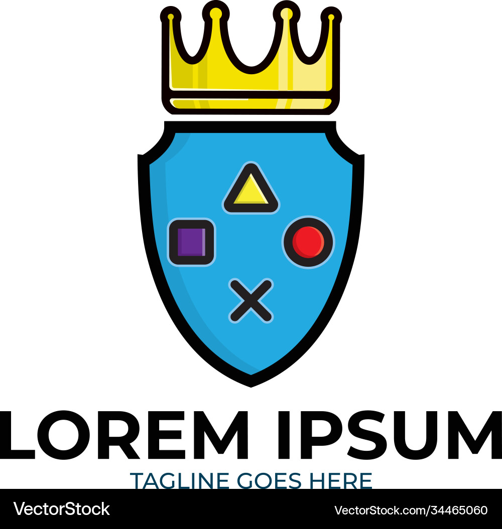 Shield icon with game sign check mark Vector Image