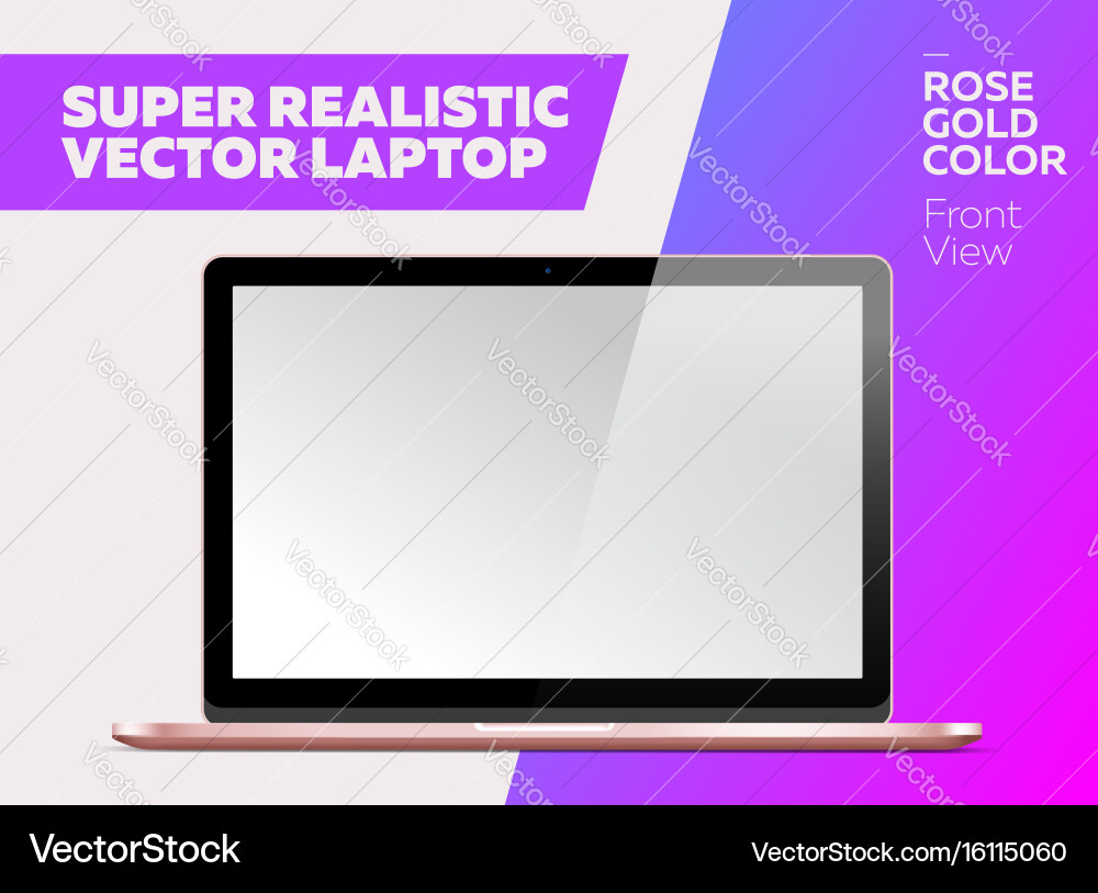 Super realistic notebook with blank screen Vector Image