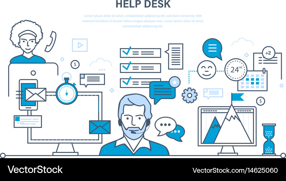 Technical support system consulting clients Vector Image