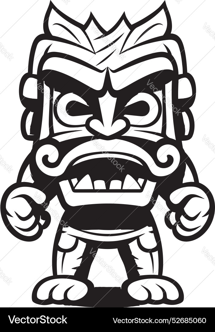 Tribal treasures full body tiki icon Tribal treasures full body tiki icon vector image
