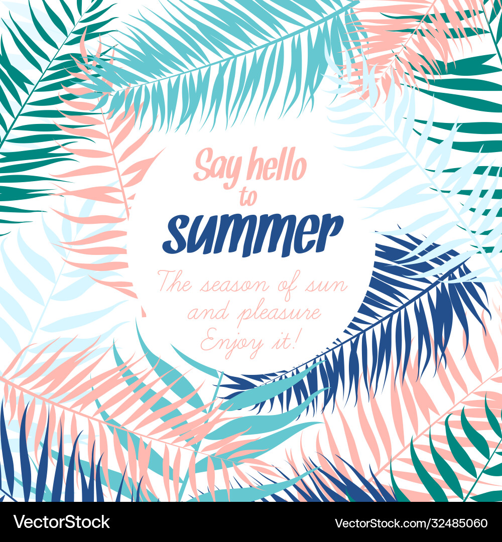 Tropical Palm Leaves Pattern Vector Image