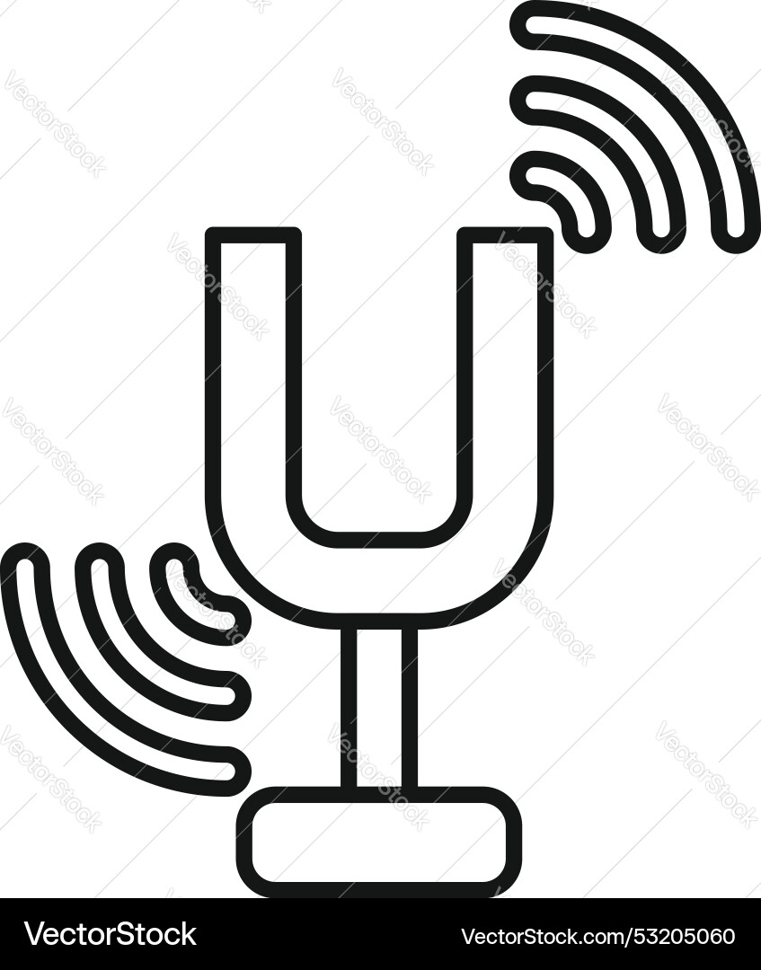 Tuning fork vibrating at specific frequency vector image