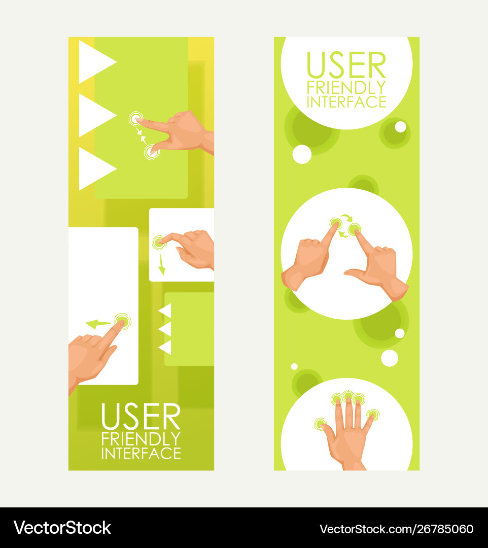 User friendly interface symbols moves set Vector Image