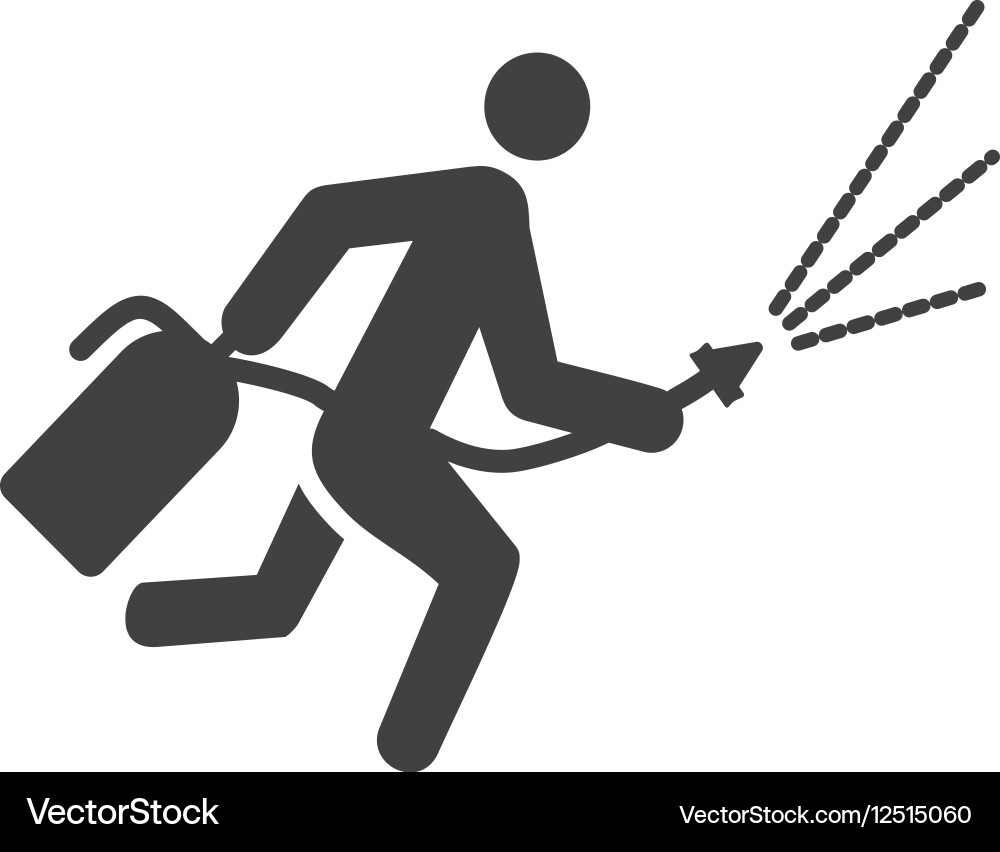 Using extinguisher Vector Image