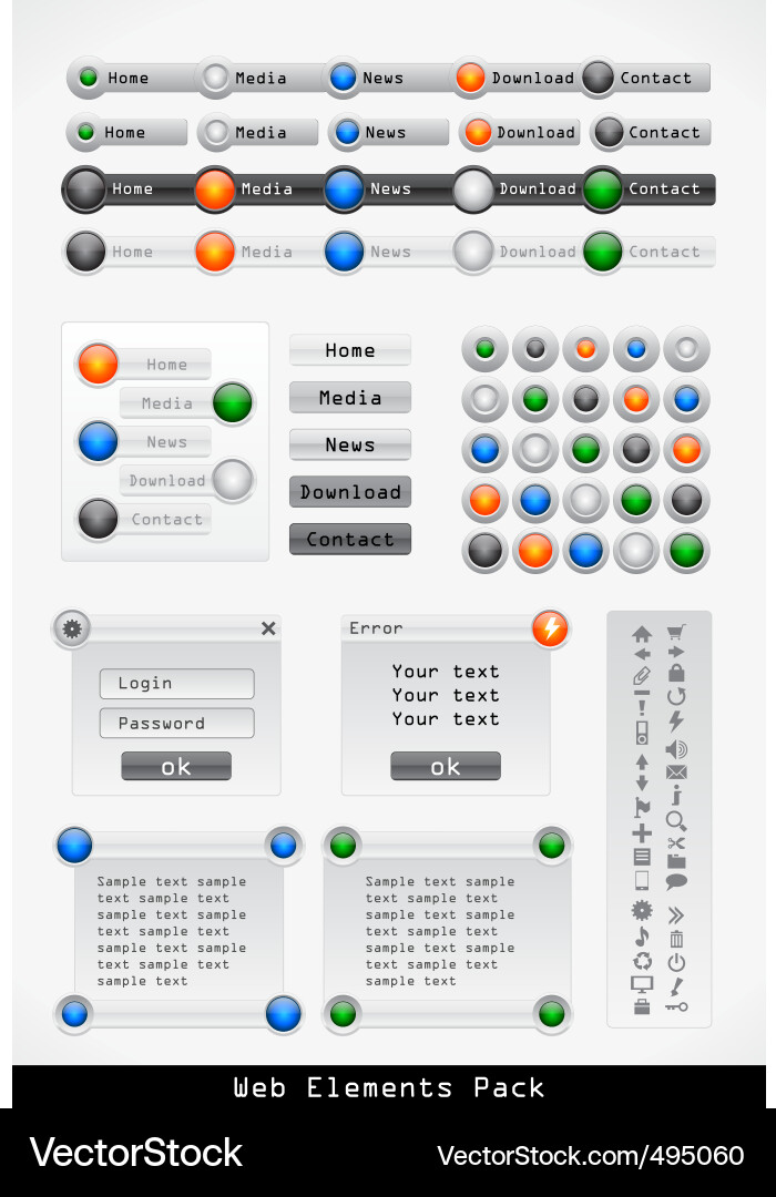 Web-Elemente Pack Vektorbild