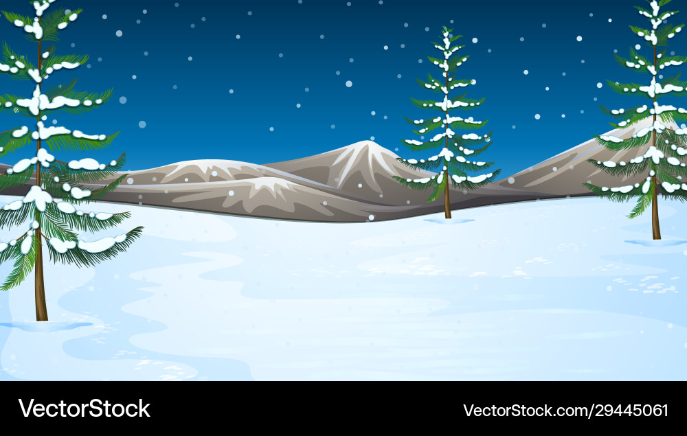 Background scene with snow in field Vector Image