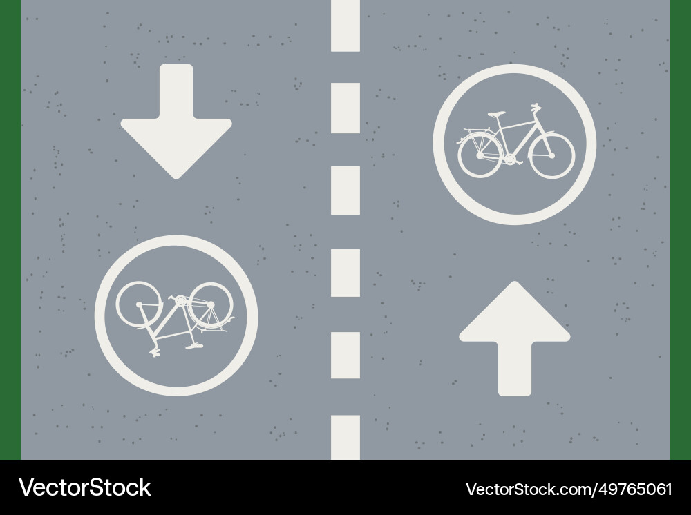 Bicycle path marking with arrow Bicycle path marking with arrow Vector Image