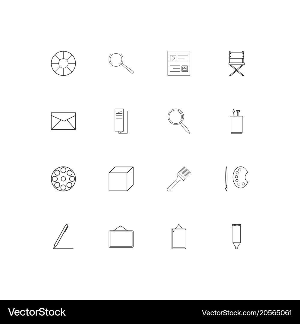 Creative process and design simple linear icons Vector Image