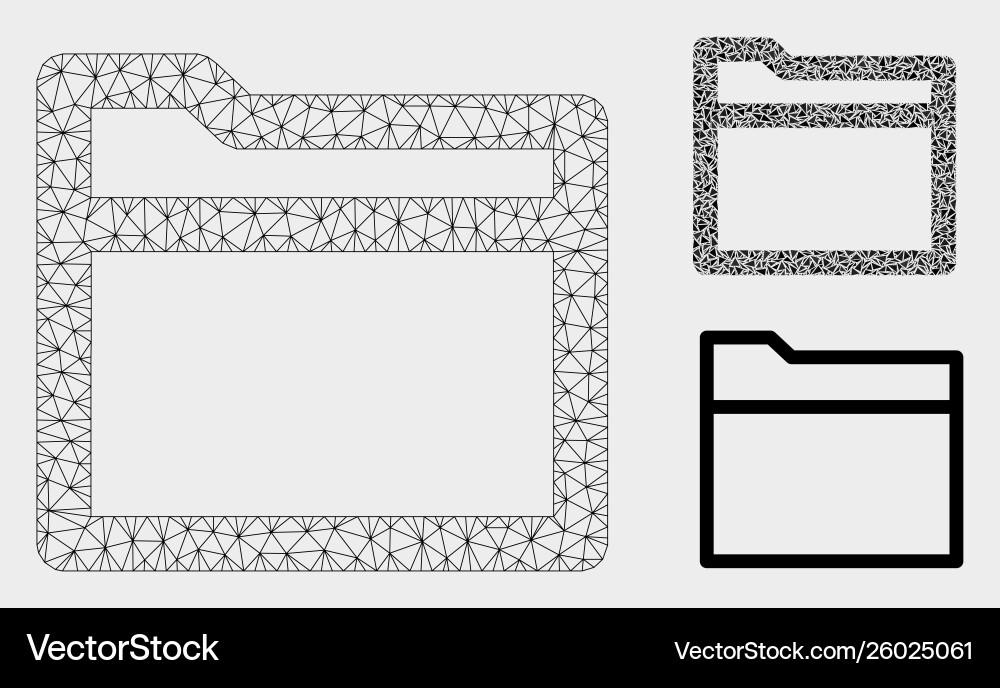 Folder mesh network model and triangle Folder mesh network model and triangle Vector Image