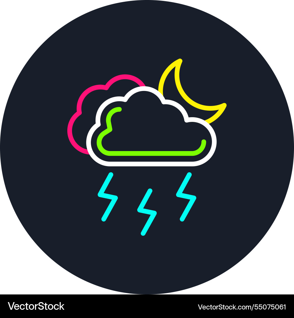 Lightning line multi color icon Vector Image