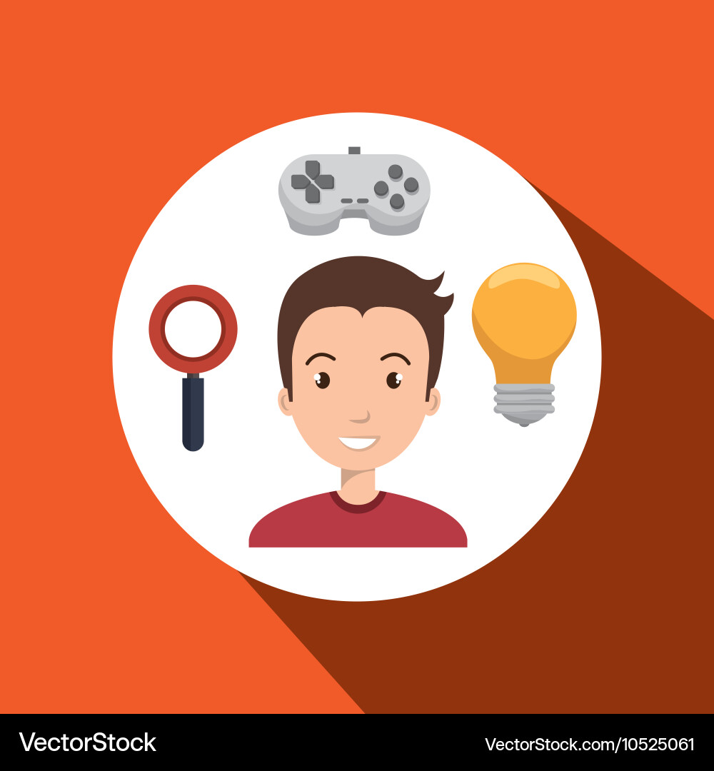 Man idea search app Vector Image