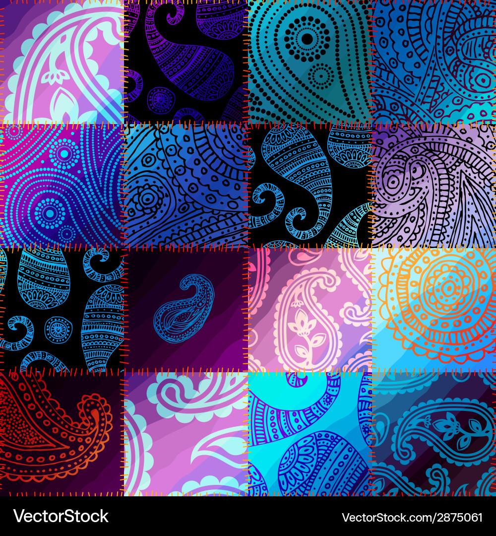 Patchwork with gradient effect vector image