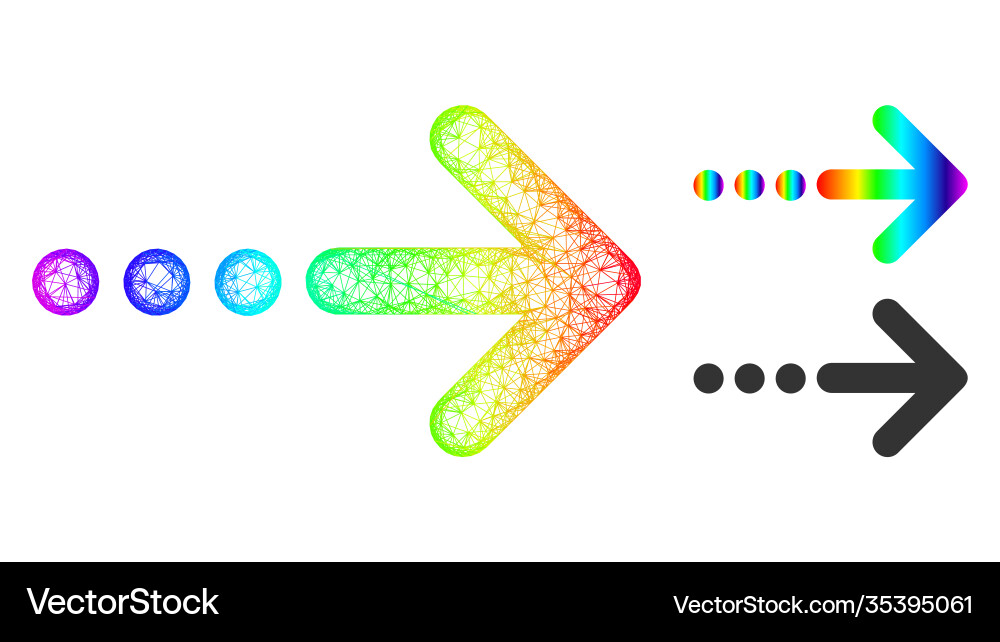 Rainbow network gradient send right icon Rainbow network gradient send right icon vector image