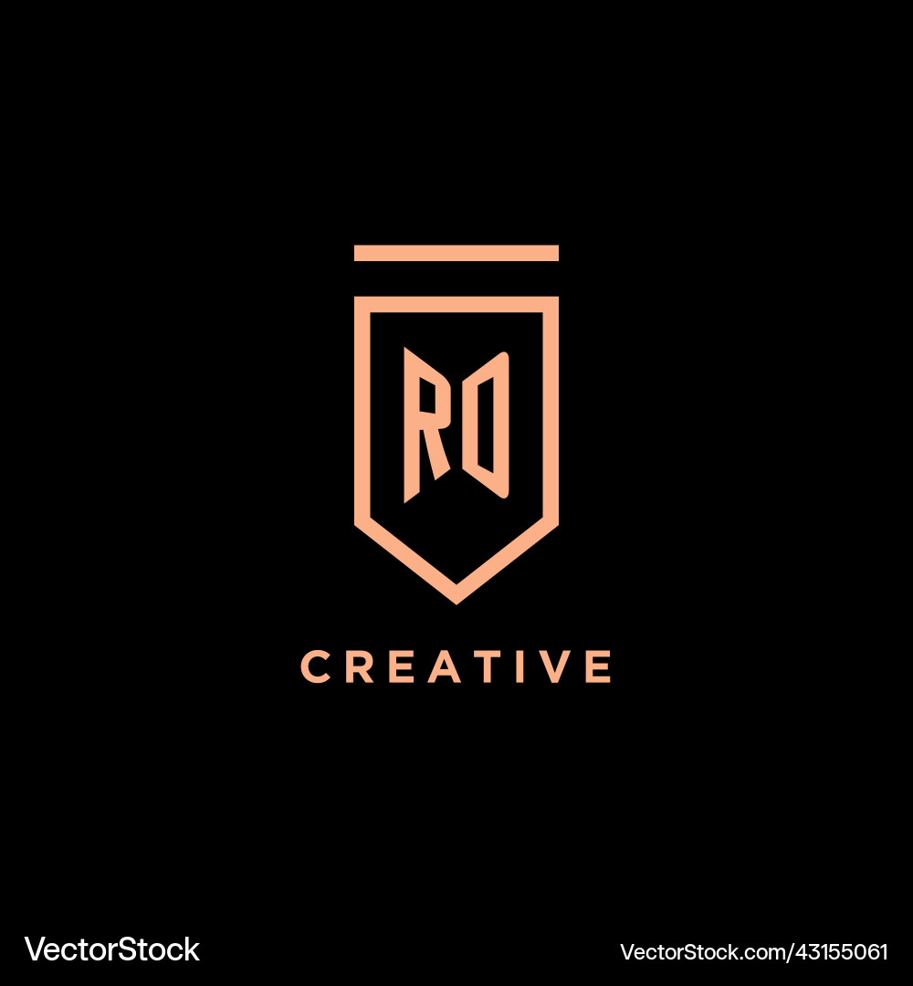 Rd monogram initial with shield logo design icon Rd monogram initial with shield logo design icon vector image