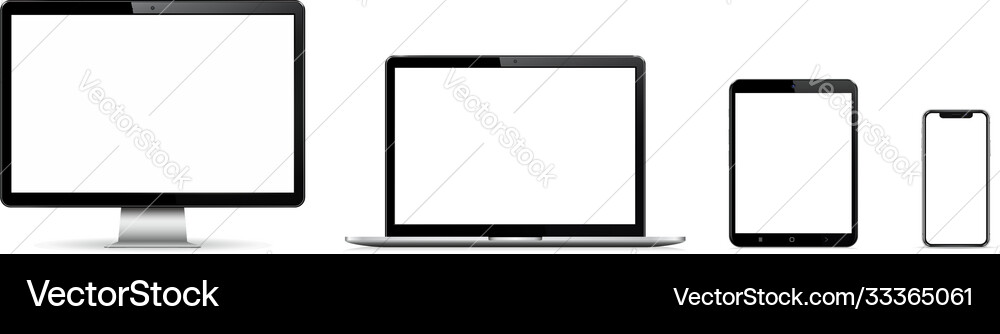 Set blank screens with computer monitor laptop Set blank screens with computer monitor laptop vector image