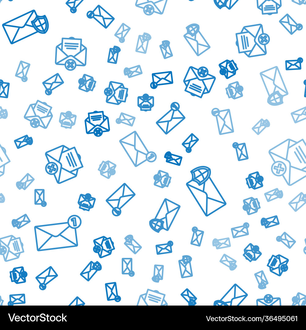 Set line envelope with shield and delete Set line envelope with shield and delete vector image
