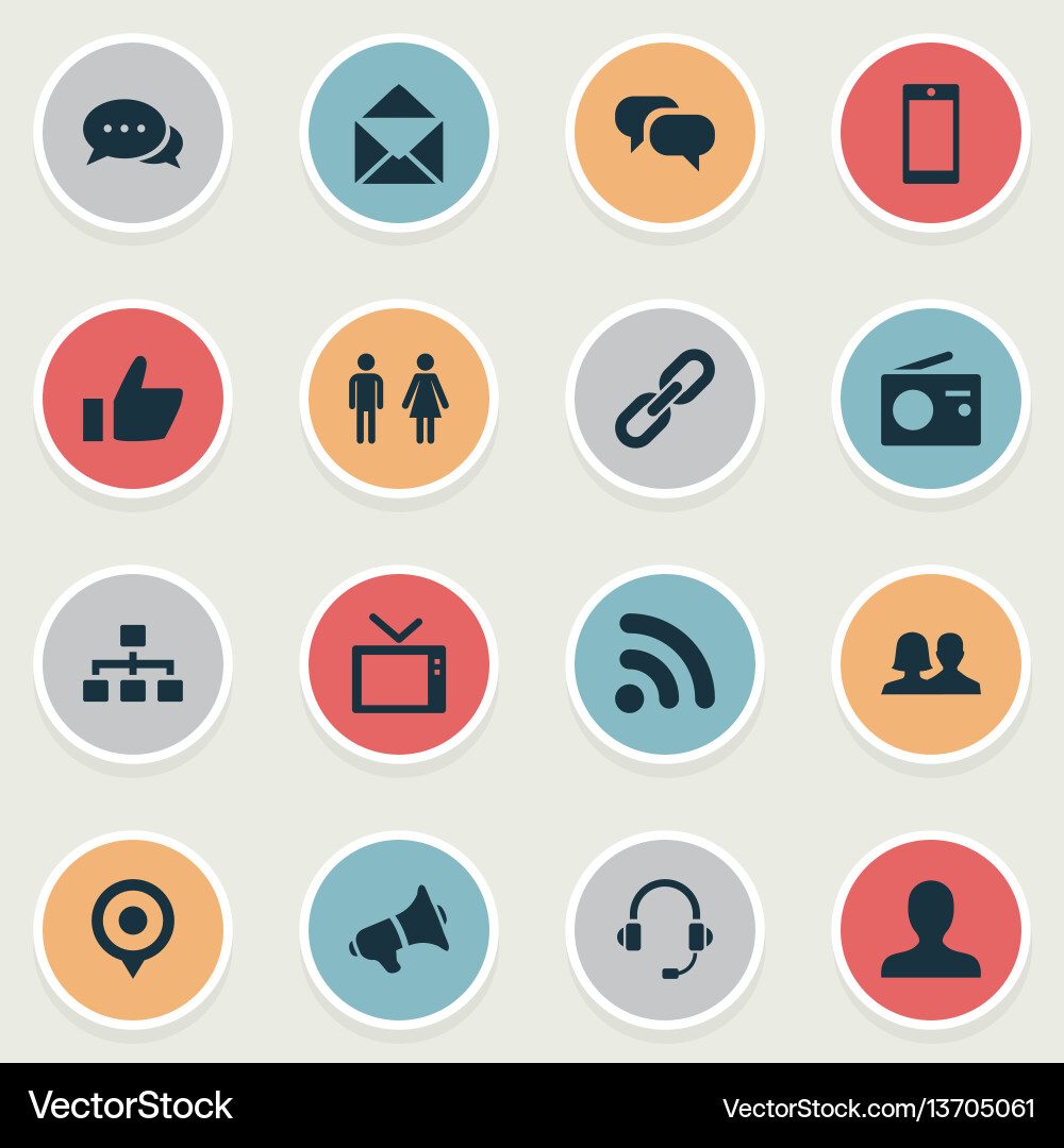 Set of simple network icons Set of simple network icons Vector Image