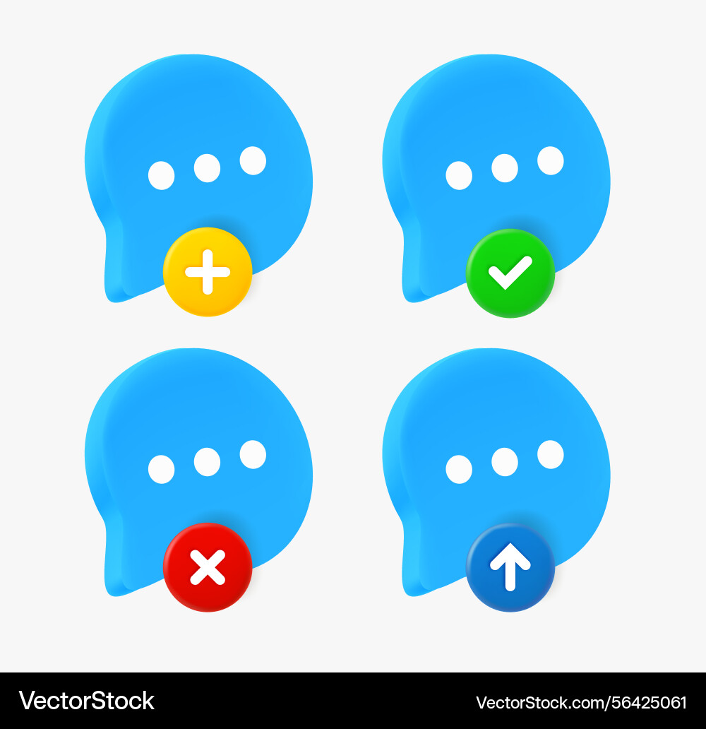 Speech bubble icon set with different pictograms Speech bubble icon set with different pictograms vector image