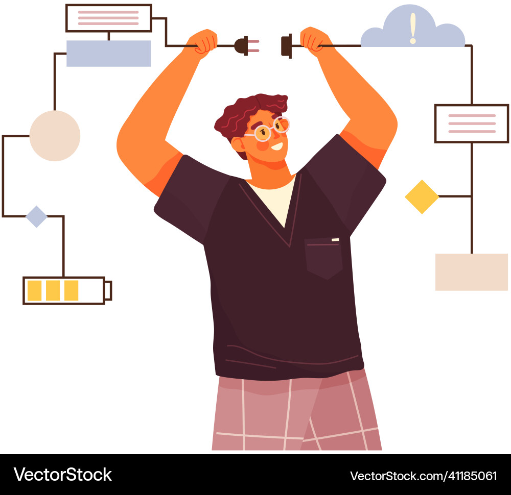 Technical logical thinking mental perceiving vector image