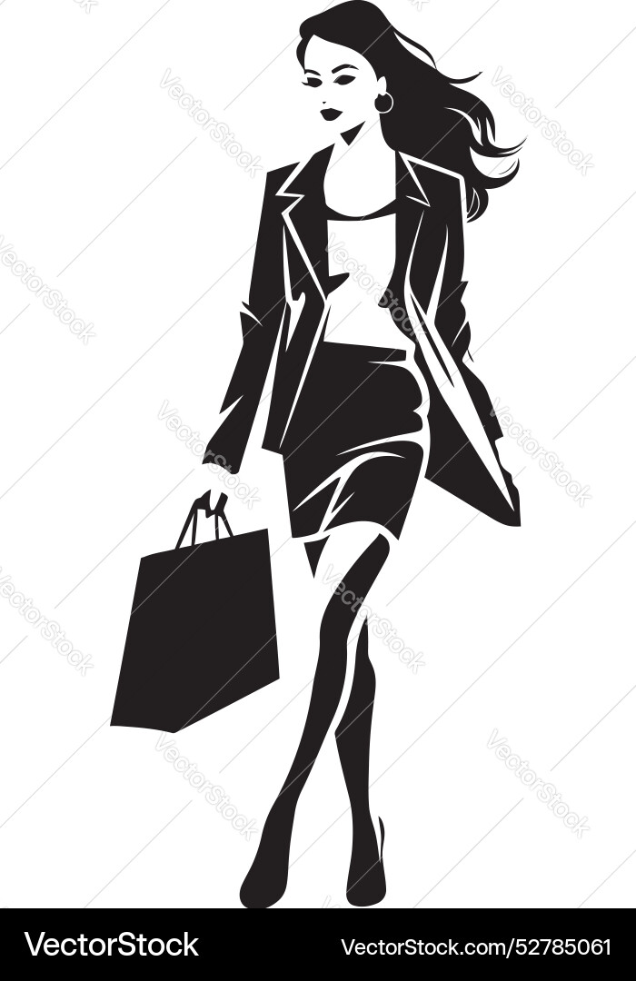 Trendsetter Trend junge Frau ikonischen Shopper Trendsetter Trend junge Frau ikonischen Shopper vektorbild