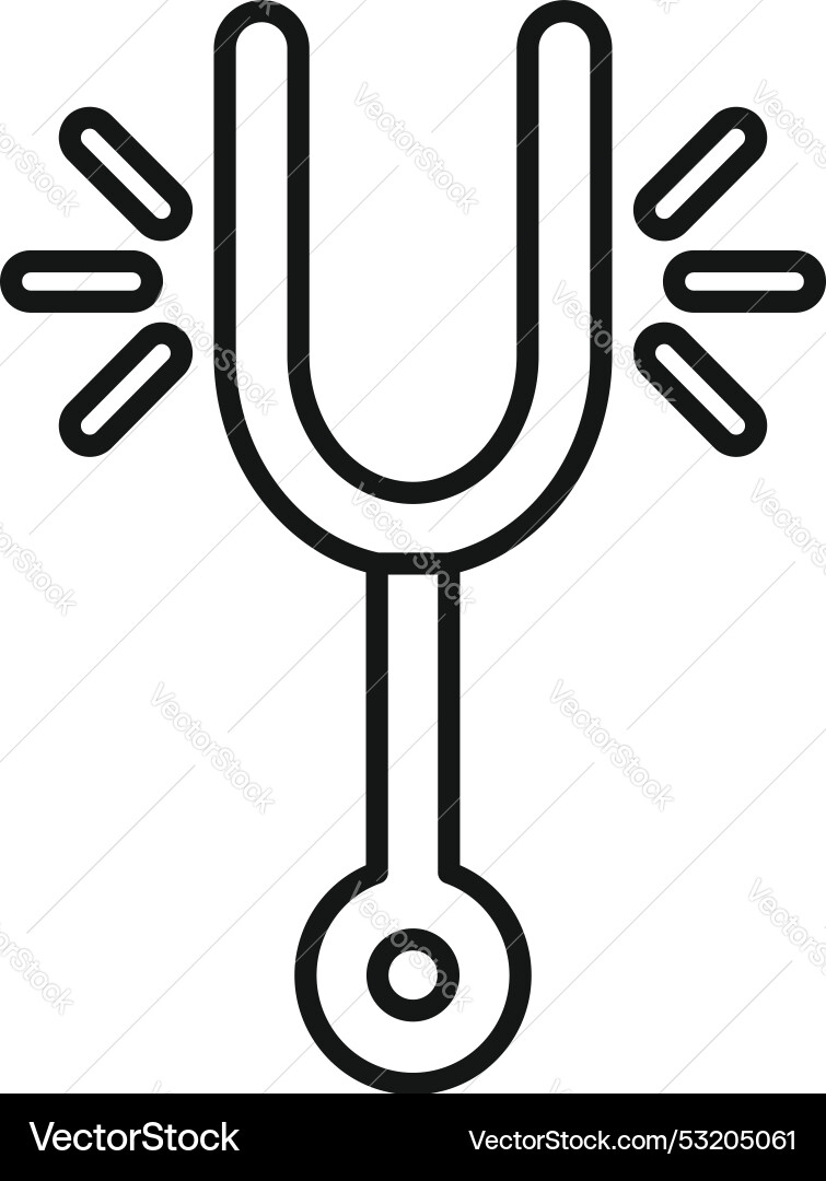 Tuning fork vibrating creating sound waves icon Tuning fork vibrating creating sound waves icon Vector Image