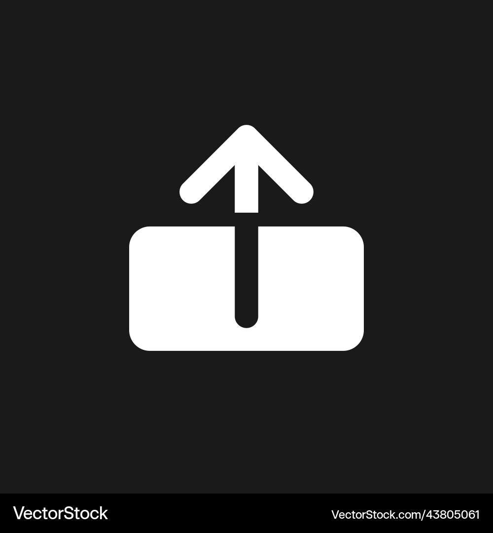Upload file dark mode glyph ui icon Vector Image