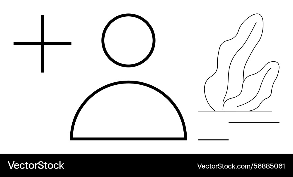 User profile with add function and abstract User profile with add function and abstract vector image