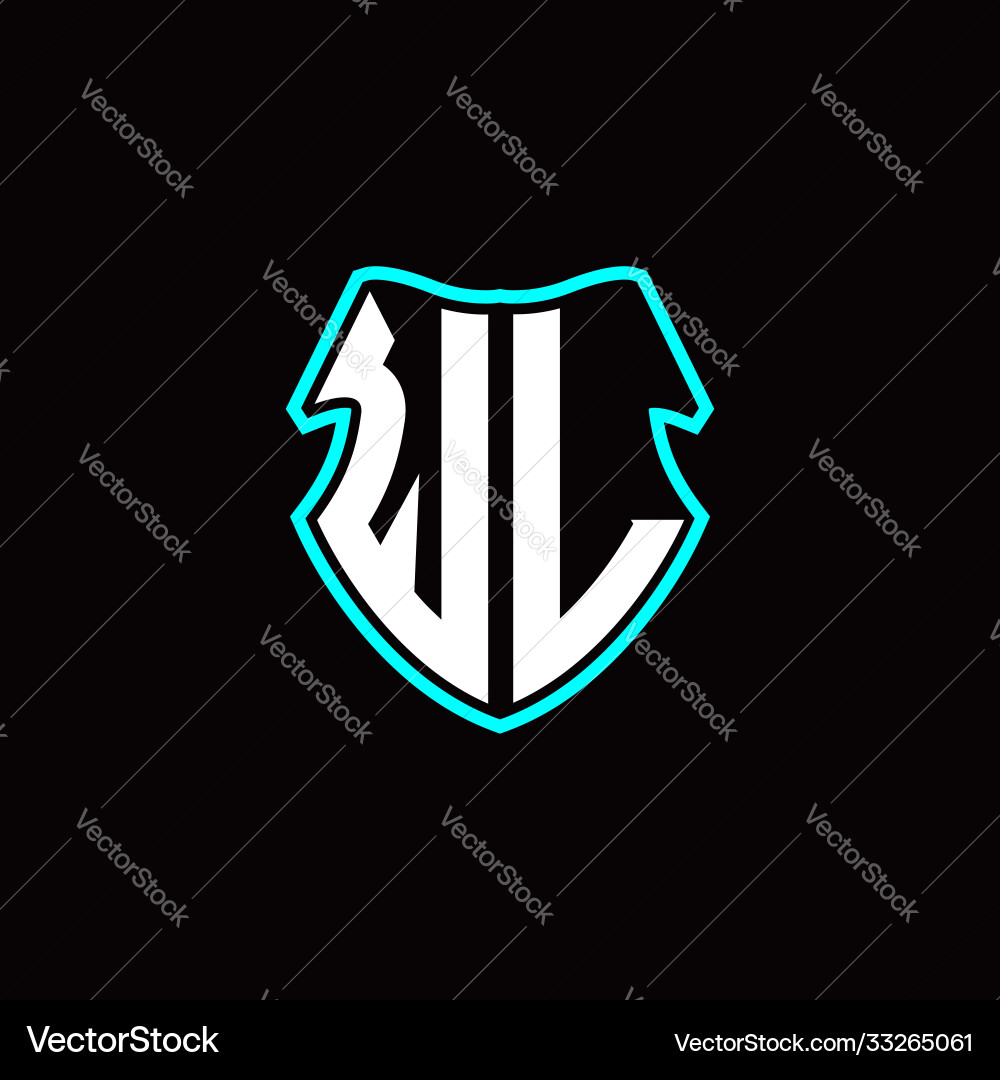 W l initial logo design with a shield shape W l initial logo design with a shield shape vector image