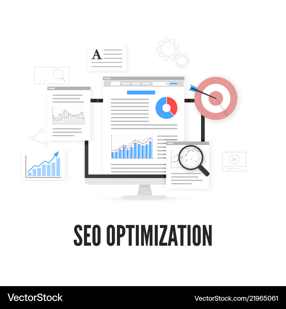 Web Analytics & SEO Optimization vector image