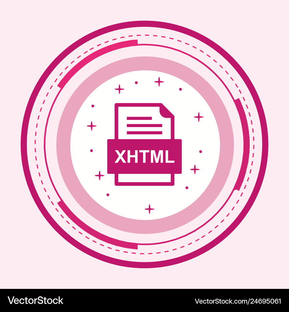 Xhtml file document icon vector image
