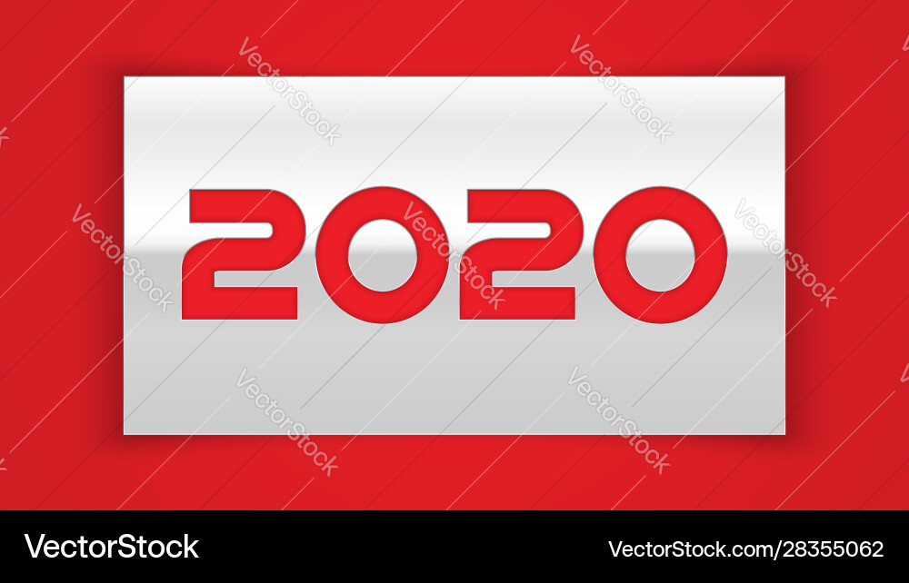 2020 happy new year eve silver metal greeting 2020 happy new year eve silver metal greeting vector image