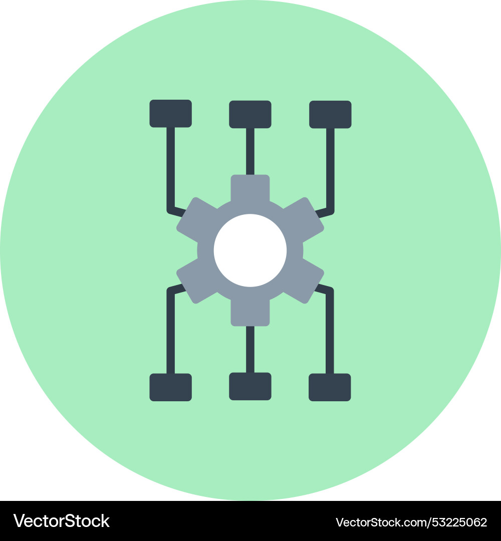 Algorithum flat circle icon Vector Image
