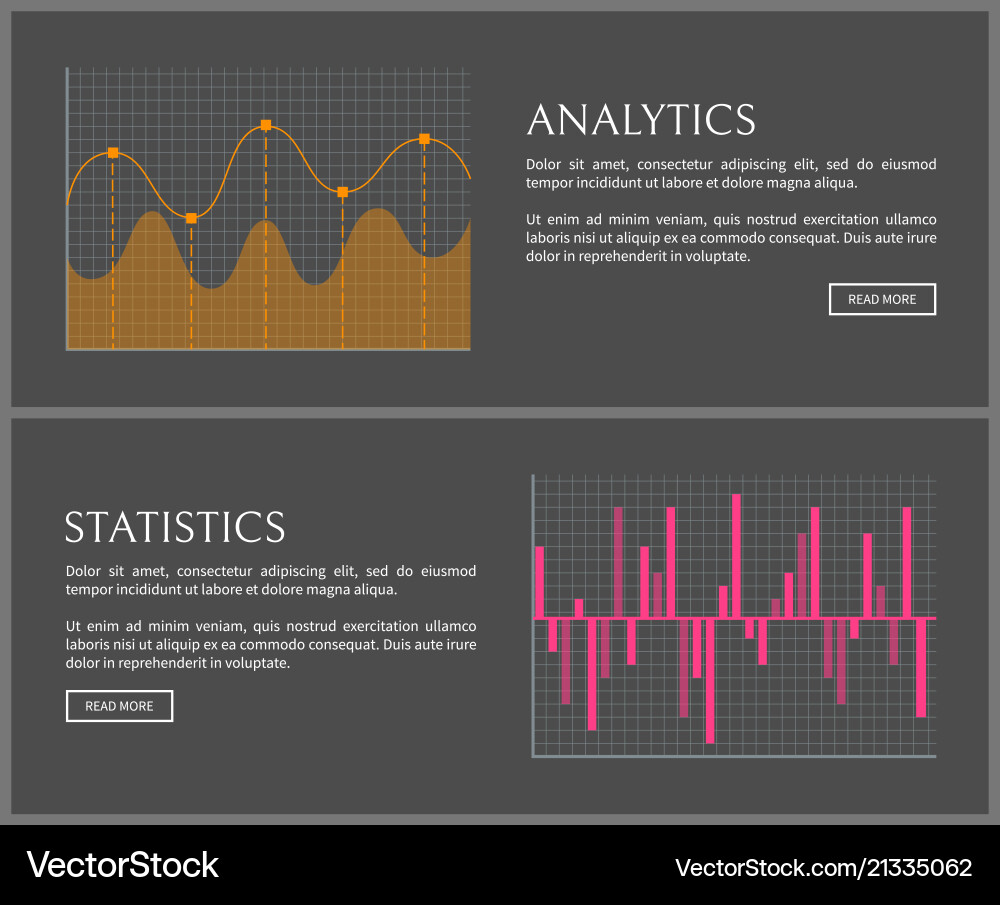 Analytics and statistics data on internet pages Analytics and statistics data on internet pages vector image