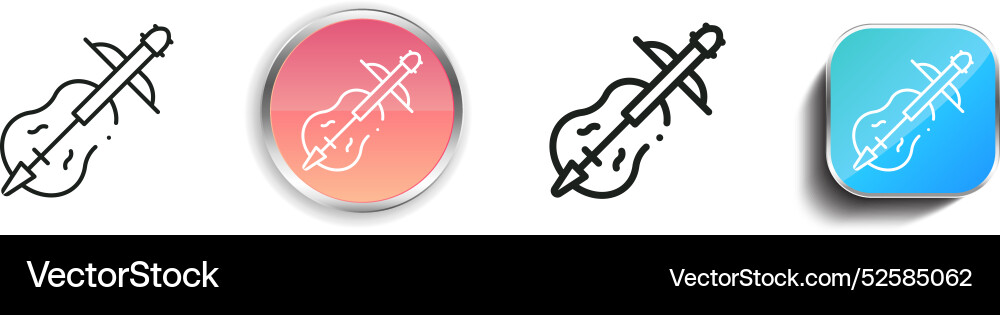 Cello icon thin linear regular and button style vector image