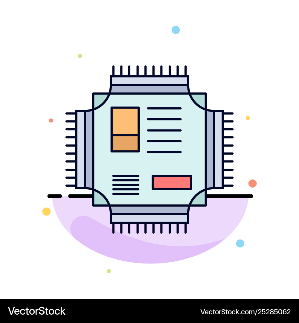 Chip cpu microchip processor technology flat Vector Image