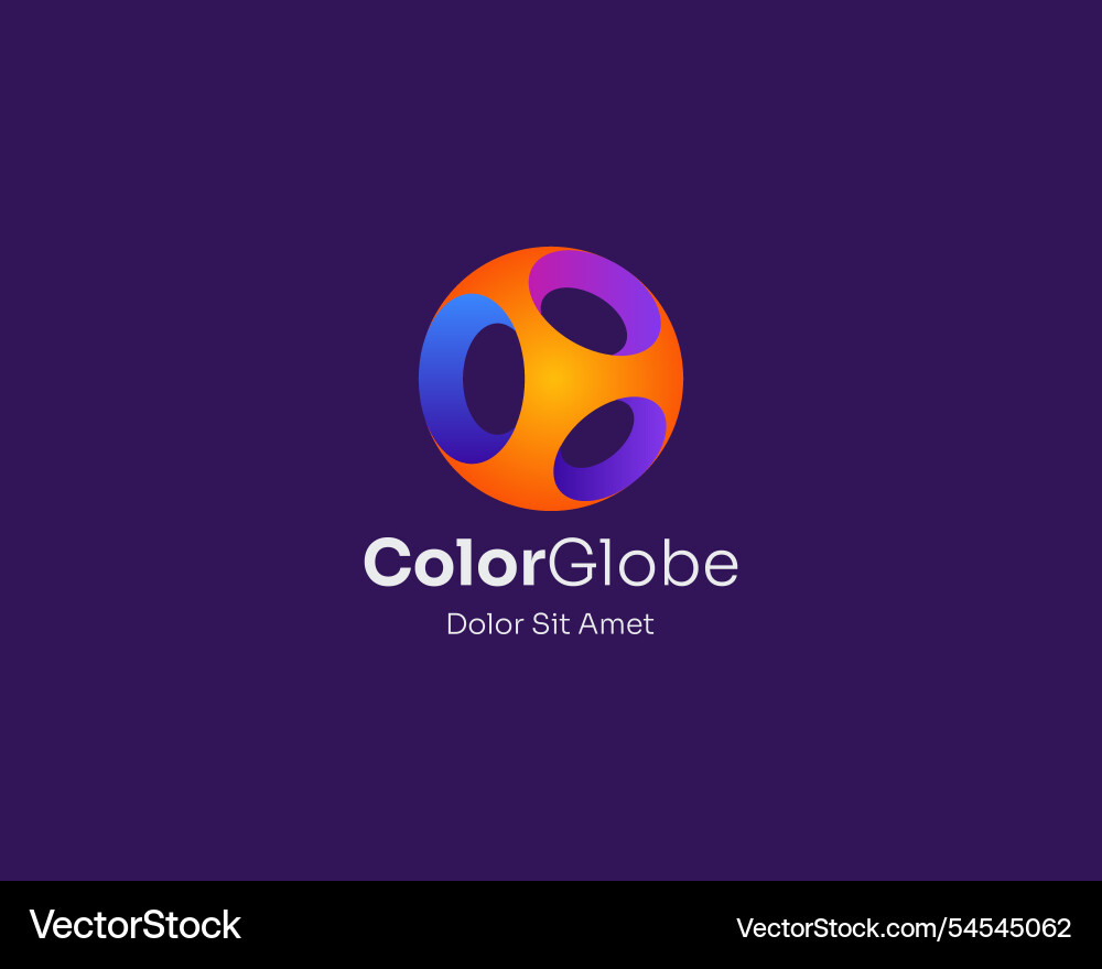 Colorful global sphere logo gradient Colorful global sphere logo gradient vector image