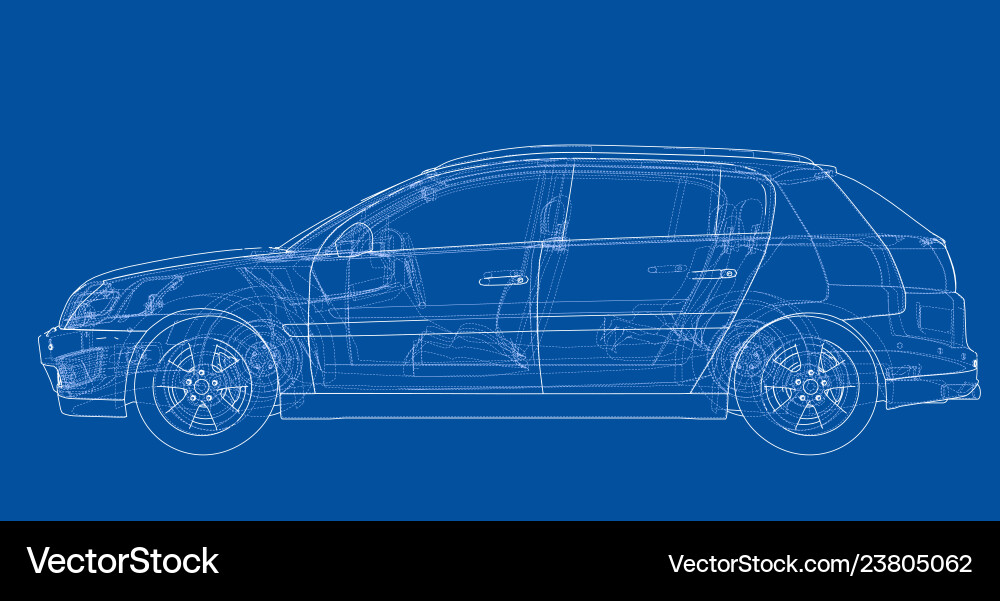 Concept car rendering of 3d vector image