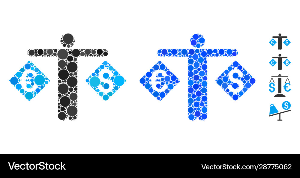 Currency trader mosaic icon round dots Currency trader mosaic icon round dots vector image