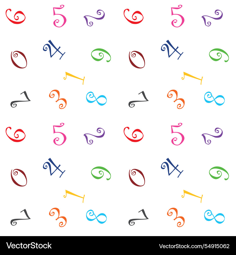 Cute number and mathematic seamless pattern backgr Vector Image