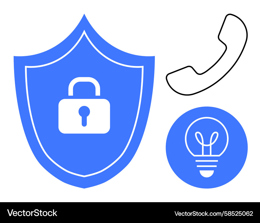 Digital Security Shield with Lock Vector Image