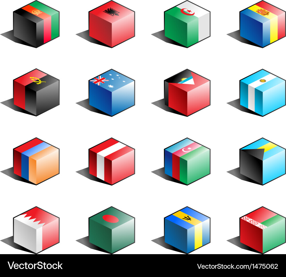 Flag icon set part 1 vector image