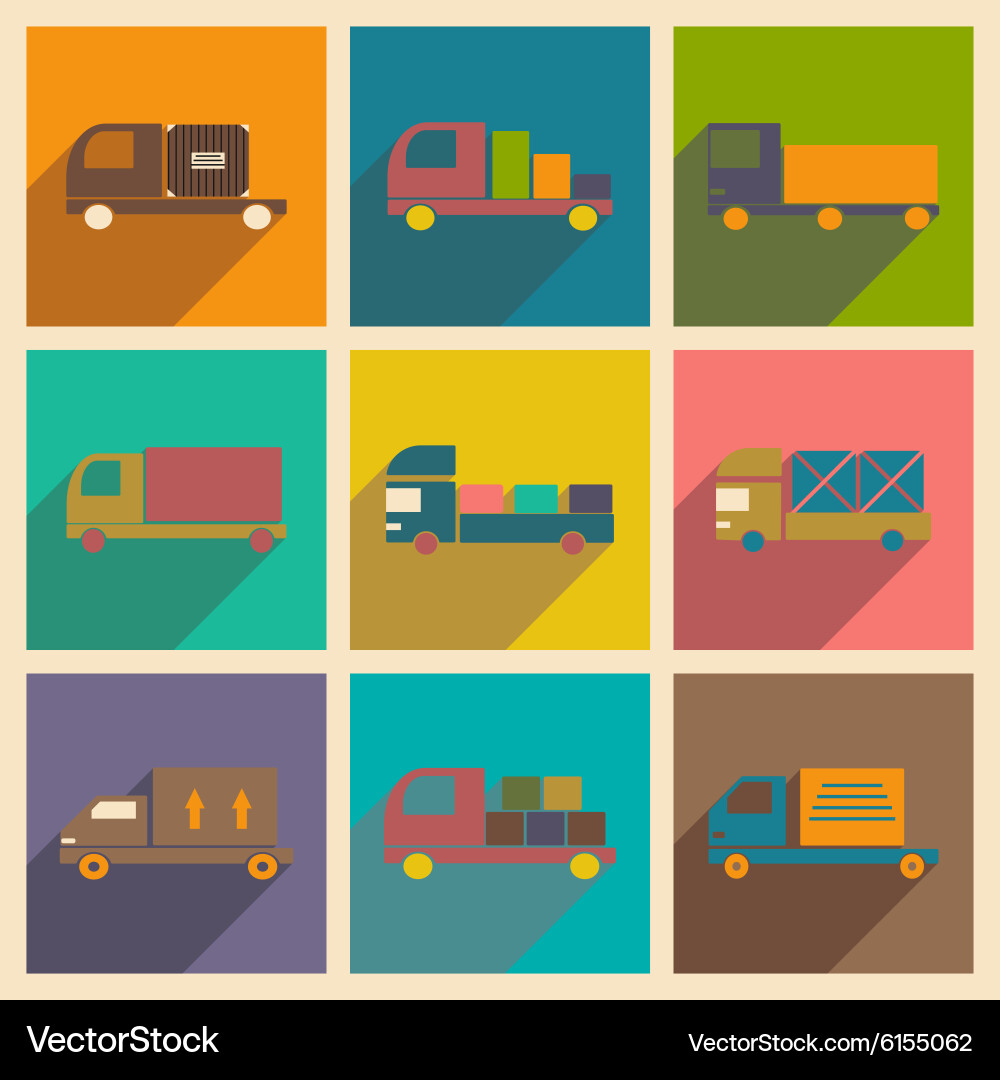 Flat with shadow concept and mobile application Vector Image