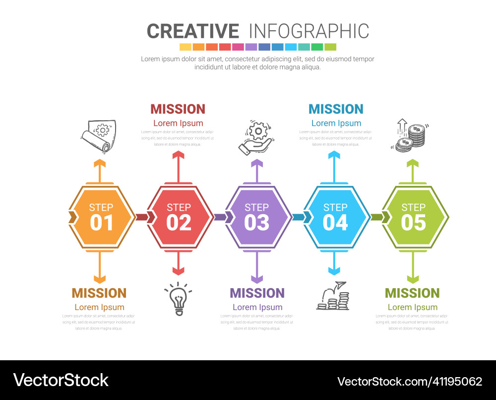 Infographic design template with numbers 5 option Vector Image