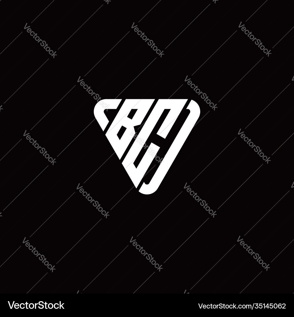 Initial letter b c linked triangle design logo Initial letter b c linked triangle design logo vector image
